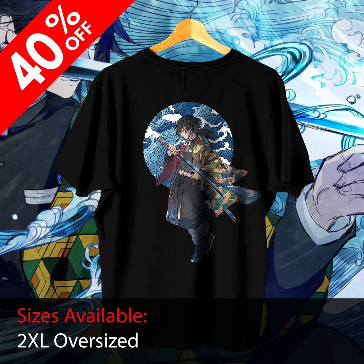 CS Demon Slayer Giyu Tomiaka Oversized Tee