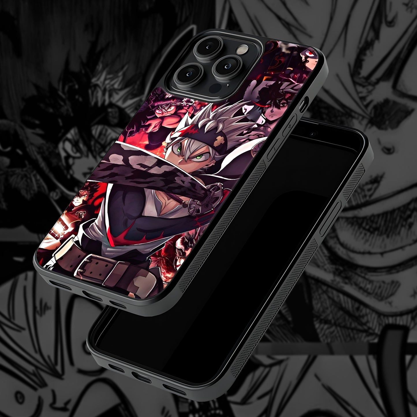 Black Clover Asta Mobile Glass Case