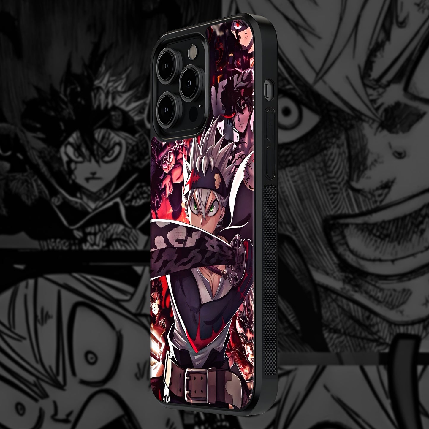 Black Clover Asta Mobile Glass Case