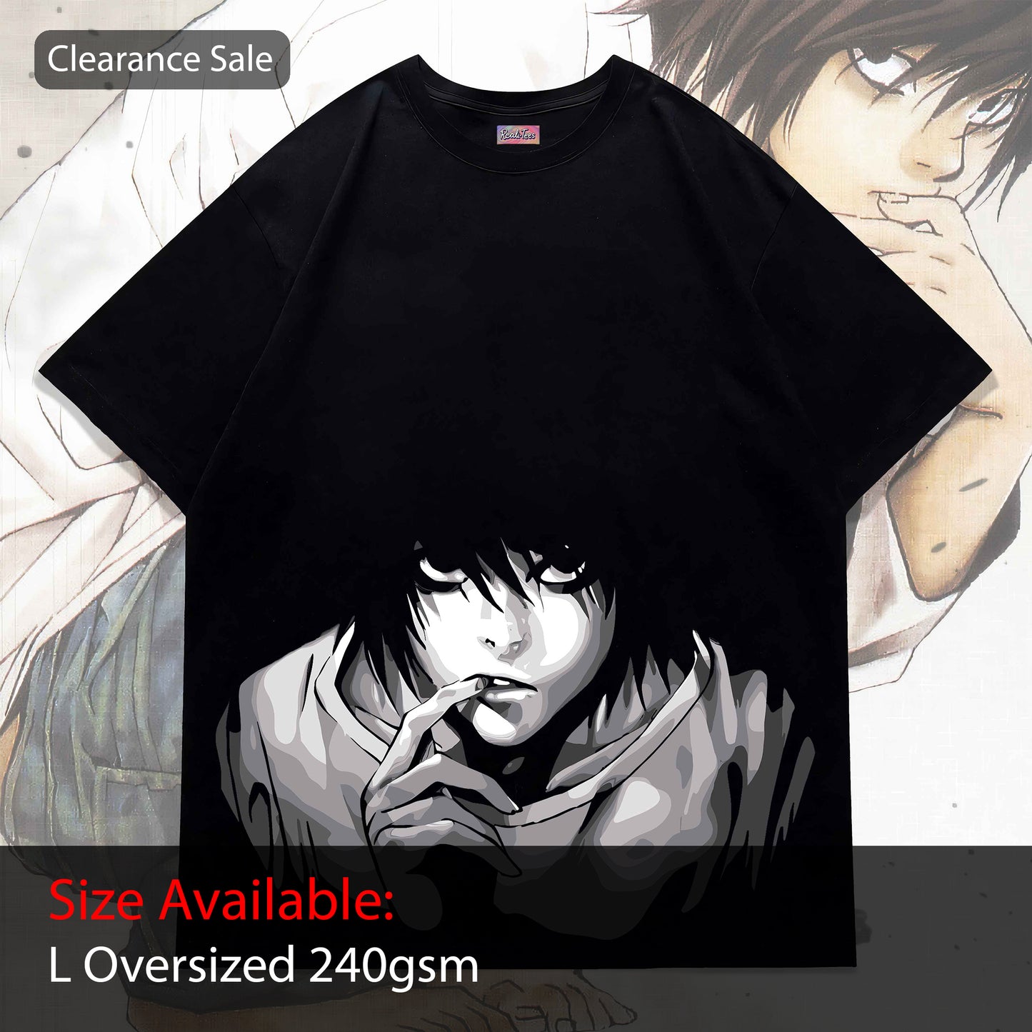 CS Death Note L Portrait Oversized Tee
