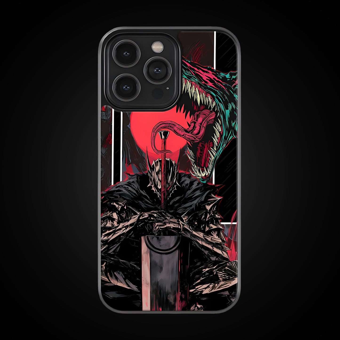 The Black Swordsman Mobile Glass Case