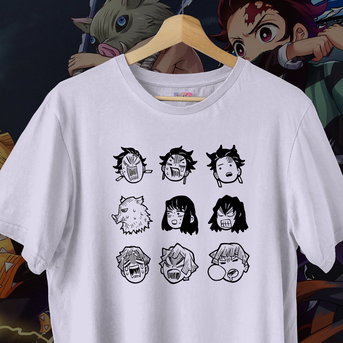 Demon Slayer Trio Faces Oversized Tee