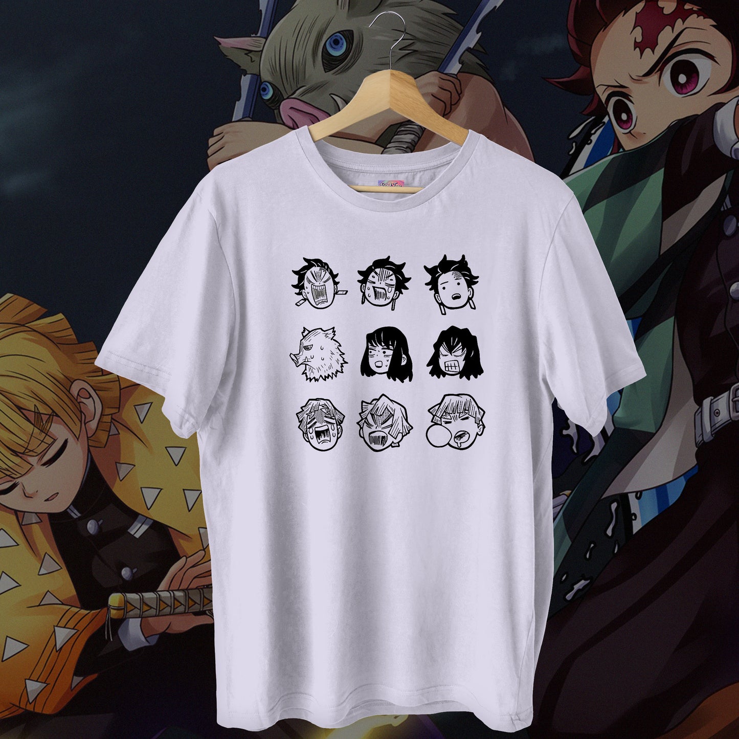 Demon Slayer Trio Faces Oversized Tee