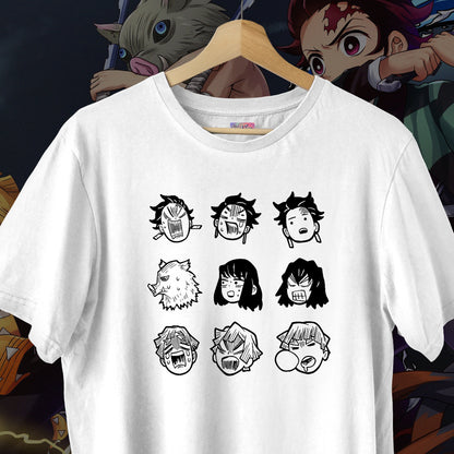 Demon Slayer Trio Faces Oversized Tee