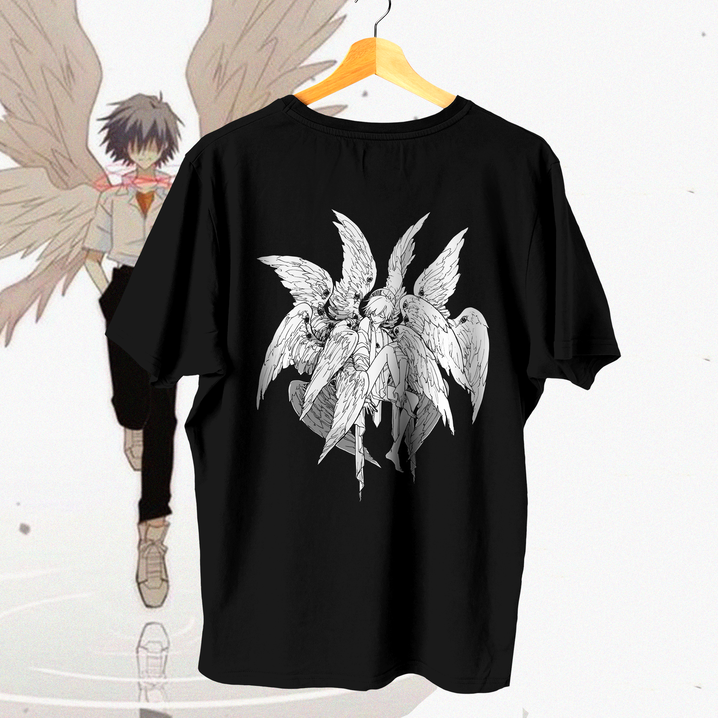 Evangelion White Wings Oversized Tee