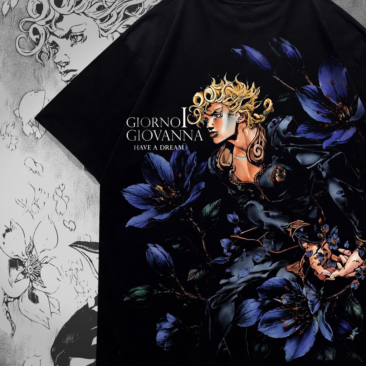 Giorno Giovanna Midnight Blue Floral Oversized Tee