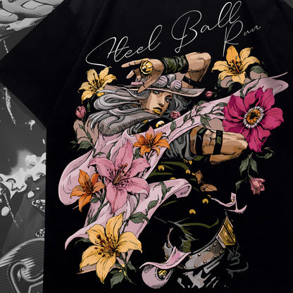 Gyro Zeppeli Steel Ball Run Floral Tee