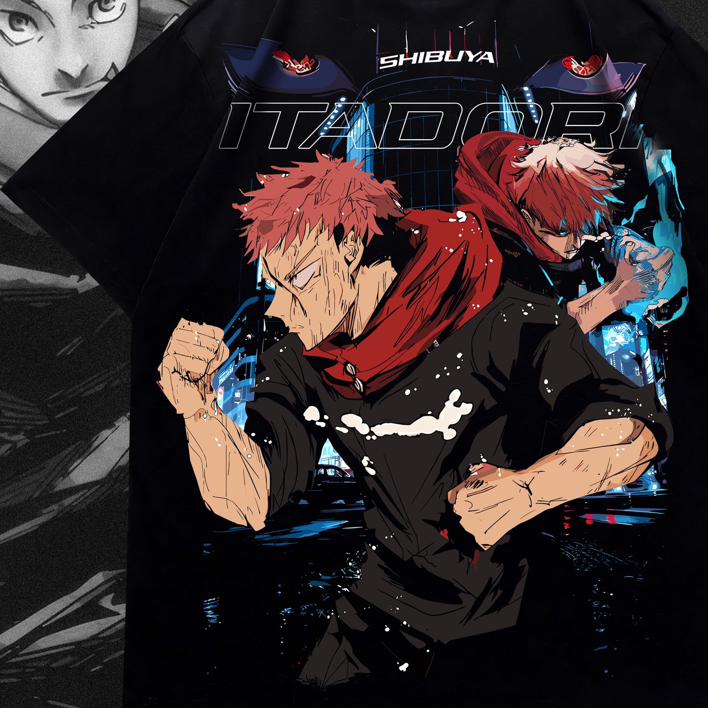 Itadori "Sparks O' Black" Oversized Tee