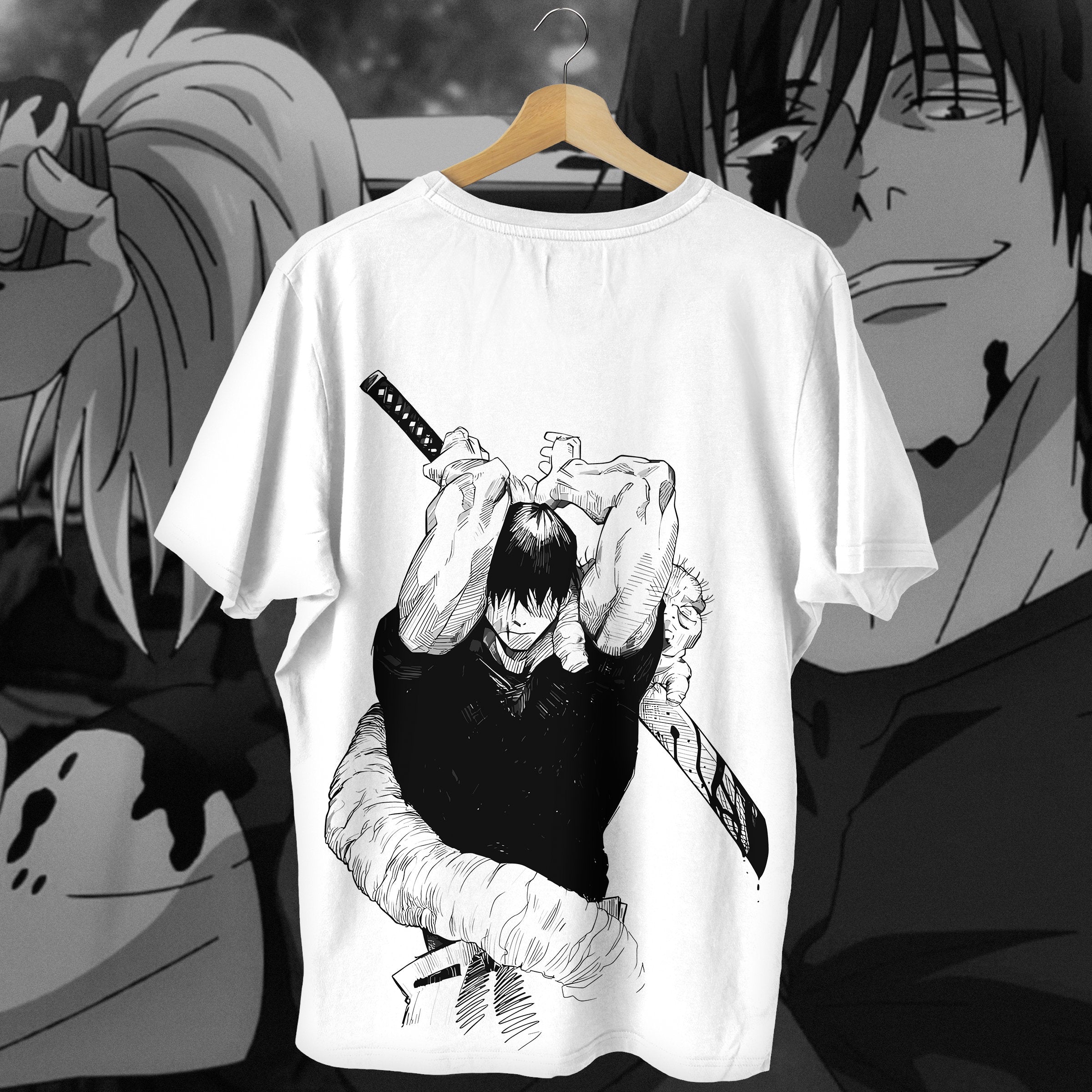 T-shirt Anime Jujutsu Kaisen (JJK) - Choso, Gojo, Toji - Coupe Délavée Unisexe - 9