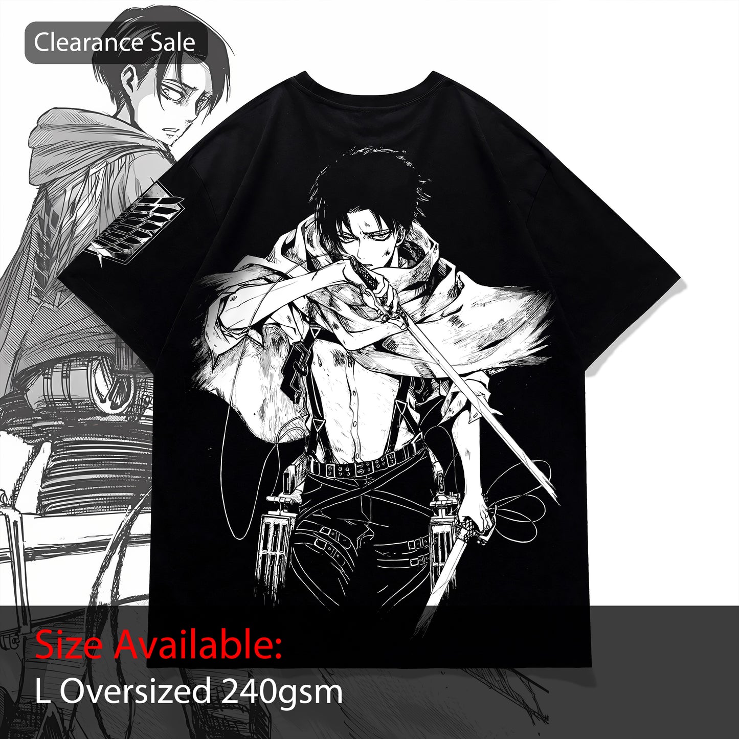CS Levi - Humanity's Strongest Soldier Oversized Tee