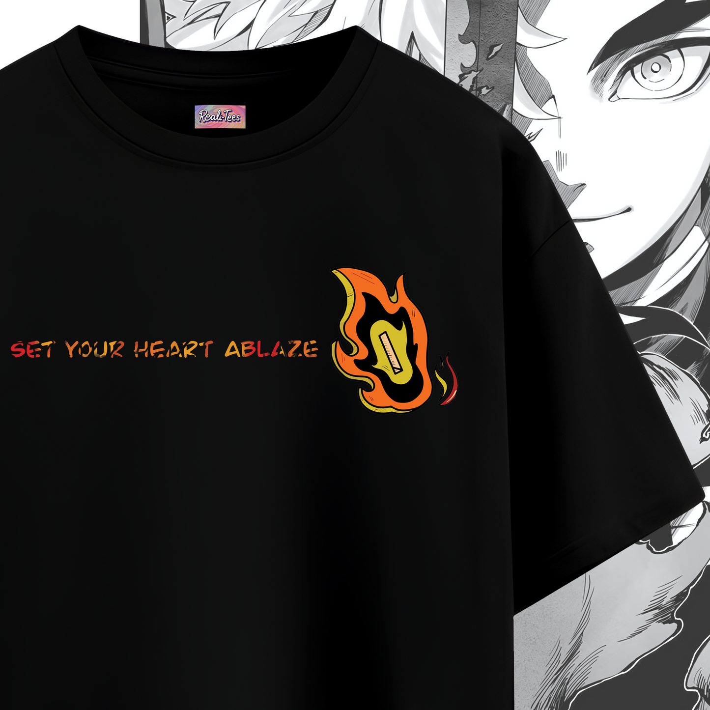 Rengoku "Set Your Heart Ablaze" Tee