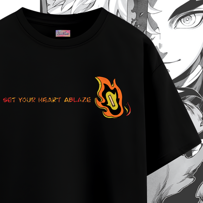 Rengoku "Set Your Heart Ablaze" Tee
