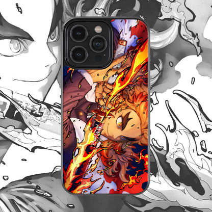 Rengoku Flames Mobile Glass Case